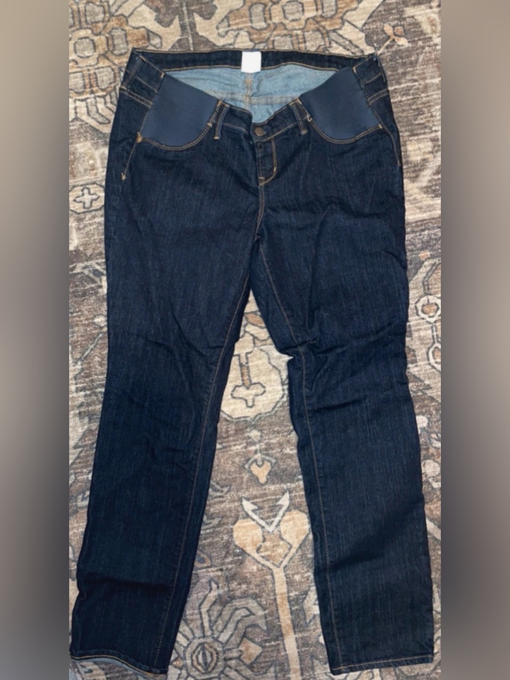 Old Navy Dark Indigo Straight-Leg Maternity Jeans